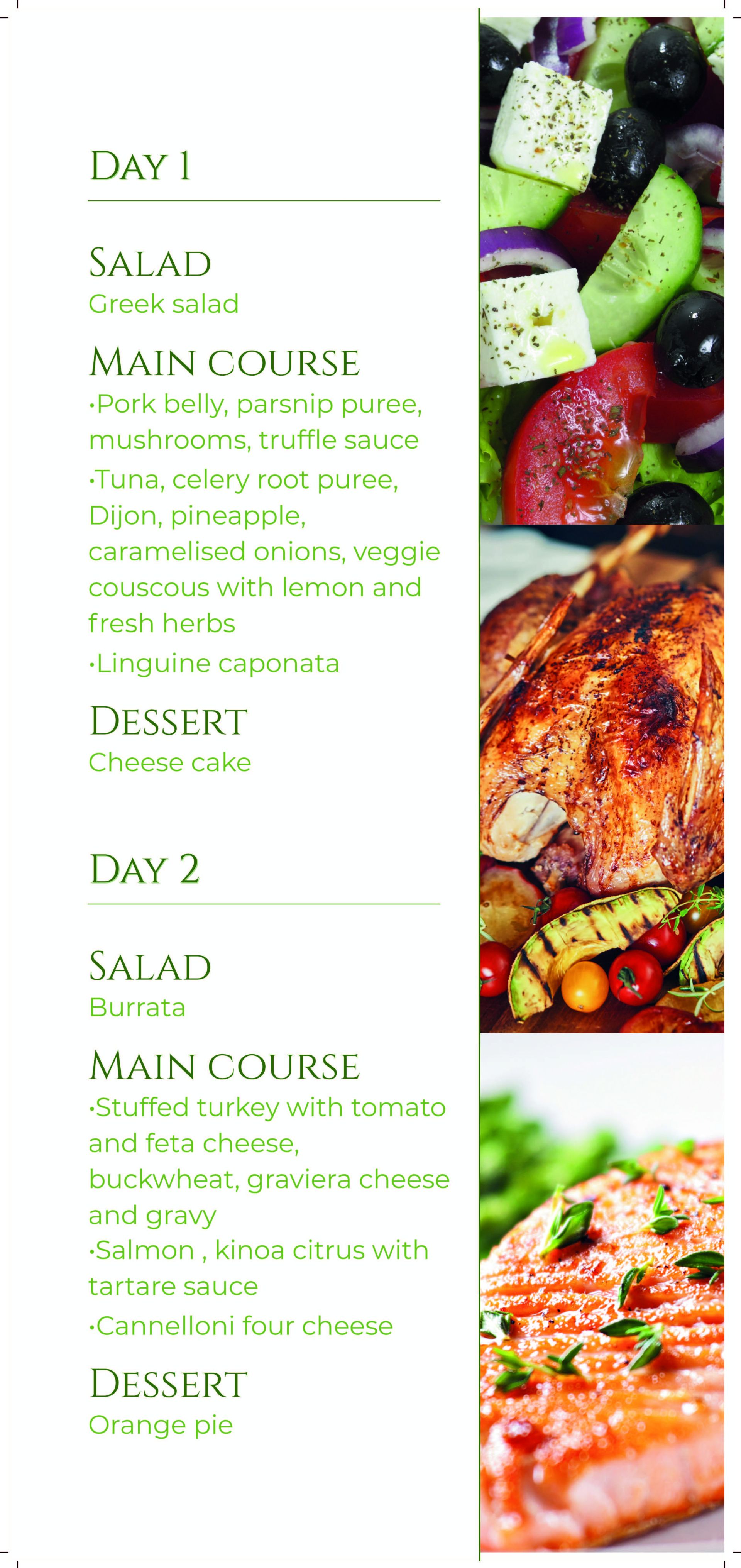 Lunch / Dinner / Dessert Selection