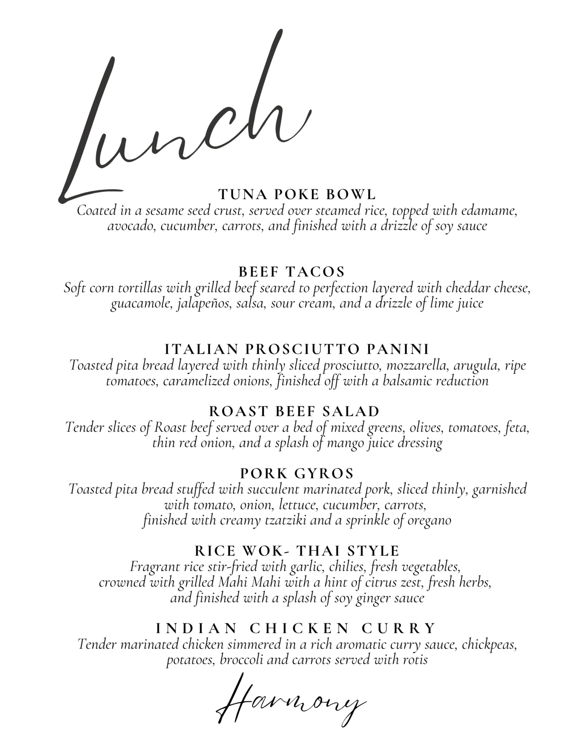 Harmony Lunch