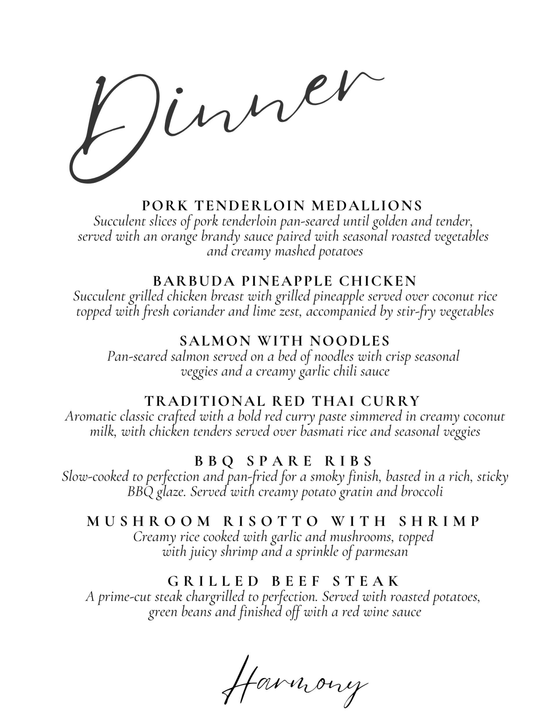 Harmony Dinner