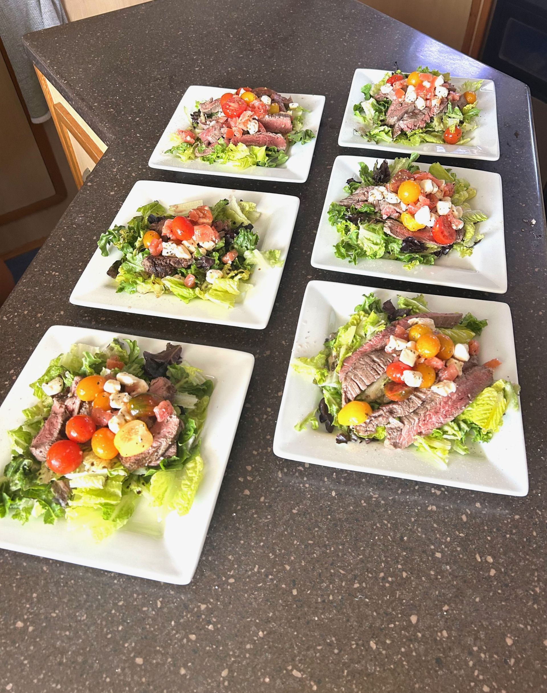 Caprese steak salad with lemon balsamic vinaigrette