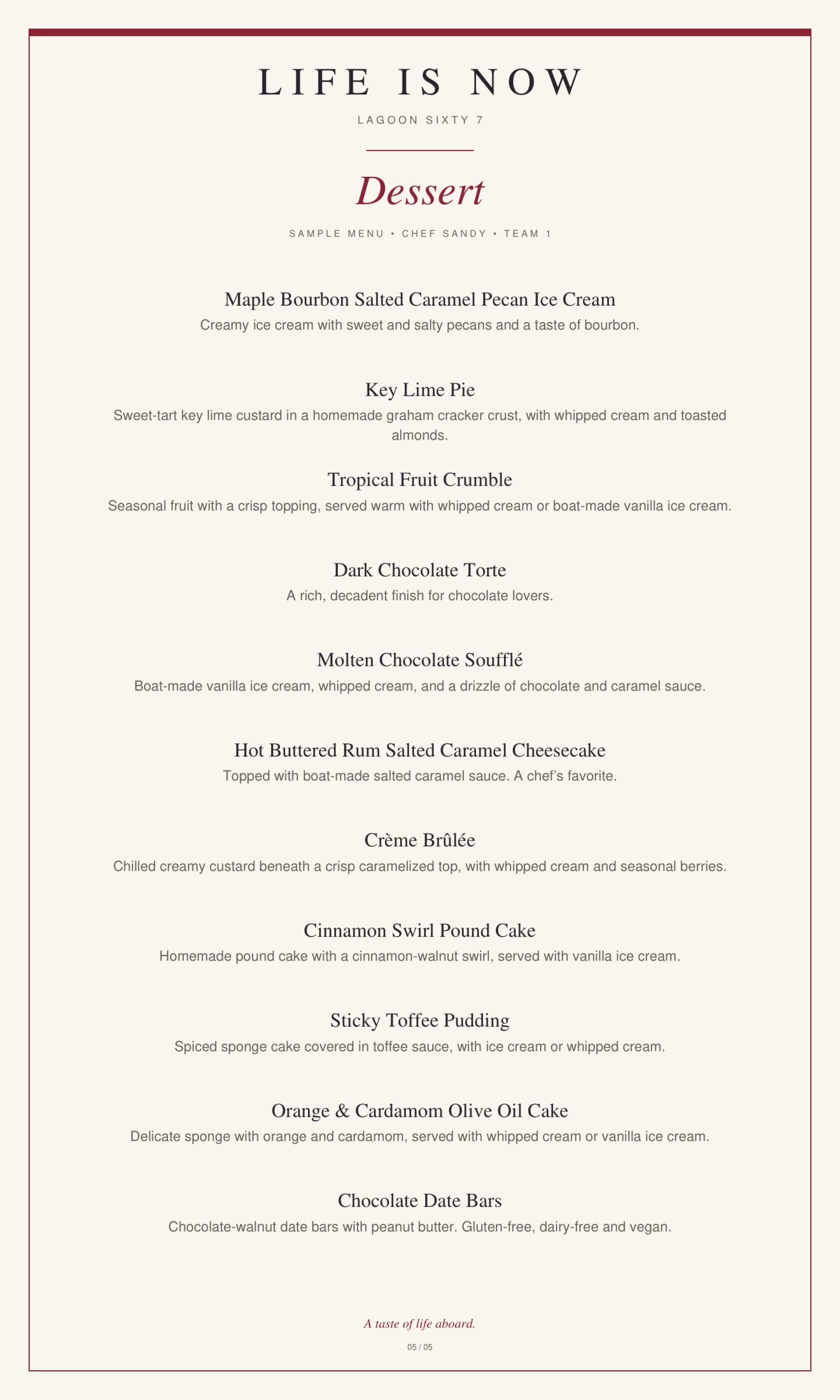 Team One Desserts