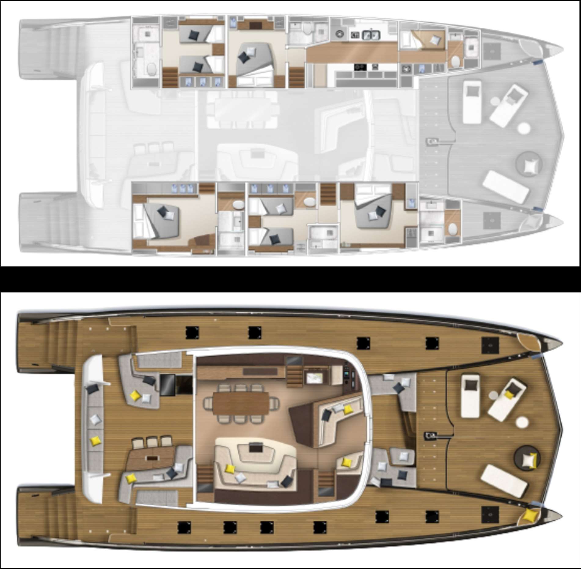 Deck plan and layout for Siete Mares