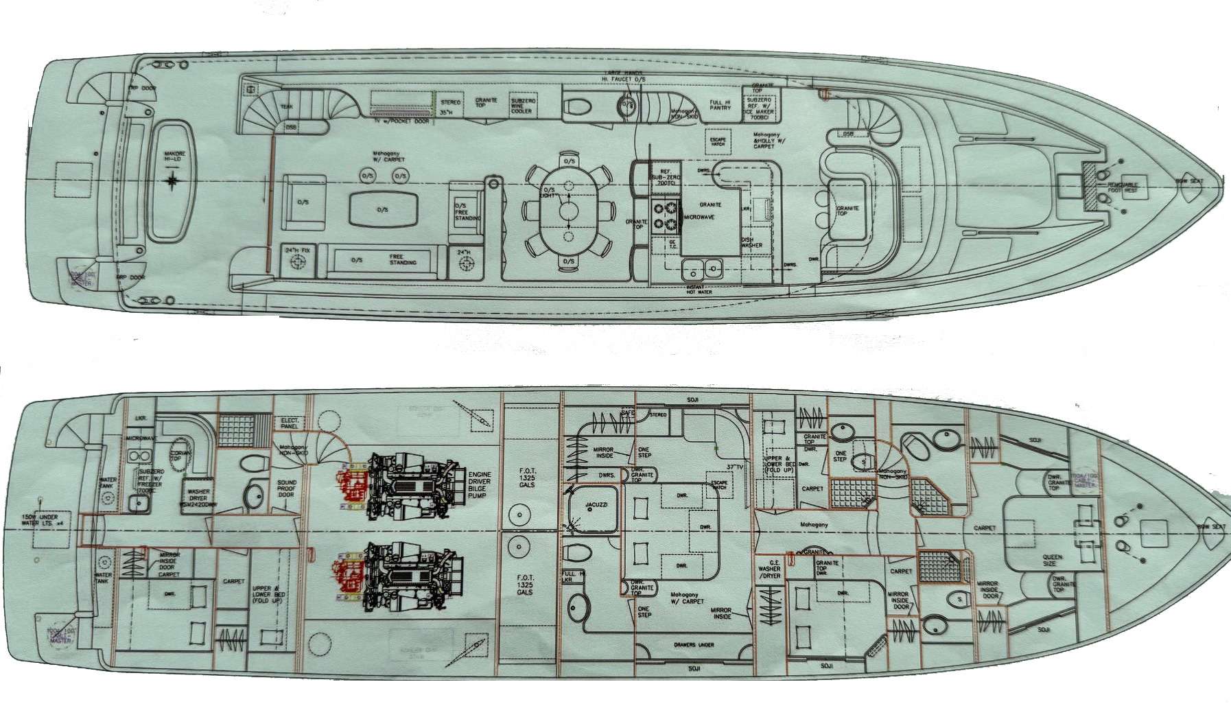 Deck plan and layout for Lexington