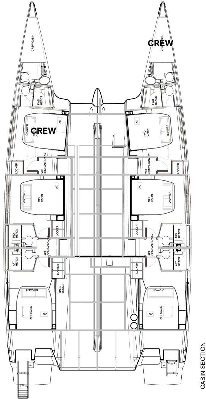 Deck plan and layout for Seven