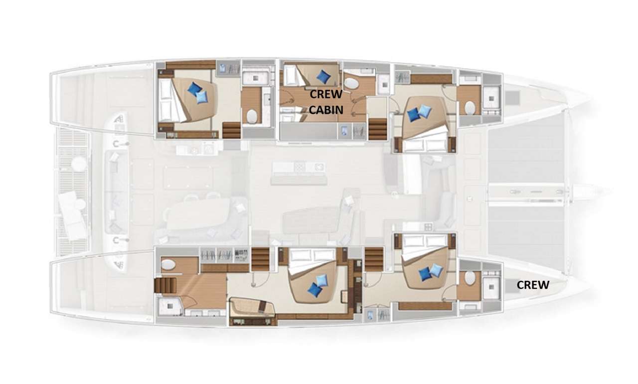 Deck plan and layout for Reve Bleu