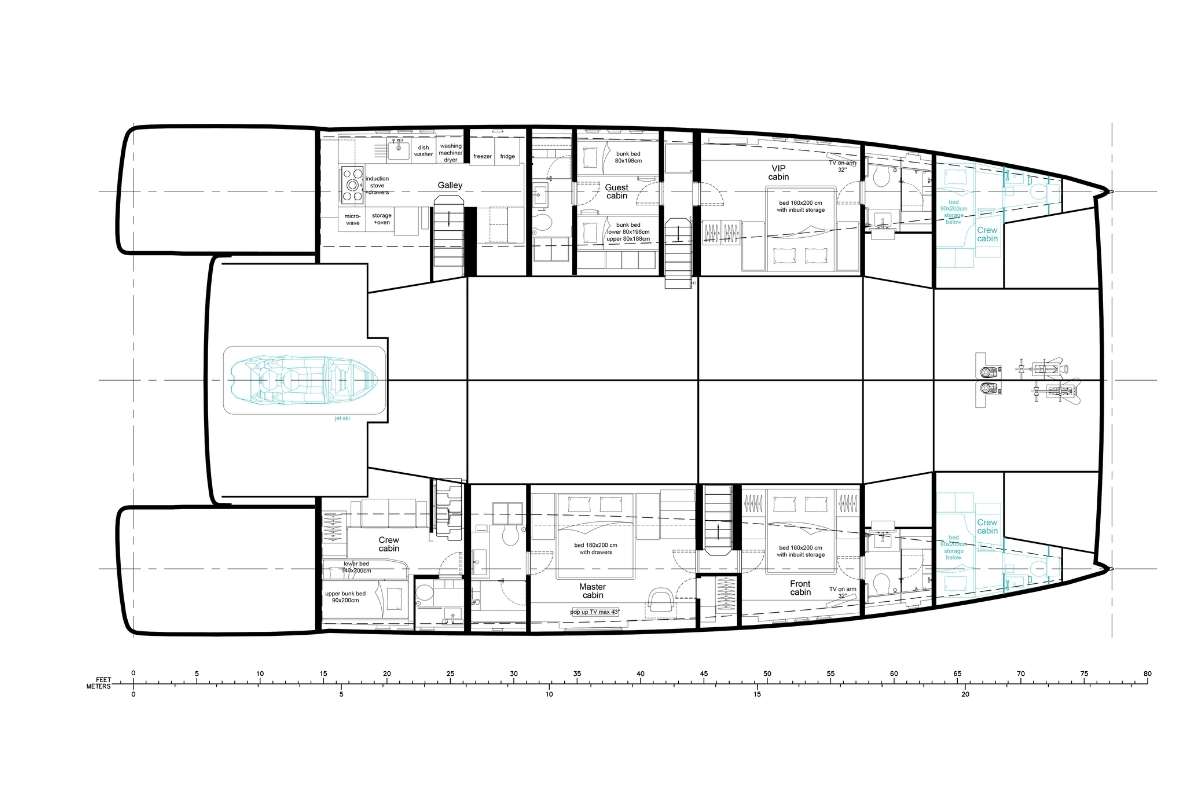 Deck plan and layout for Tesni