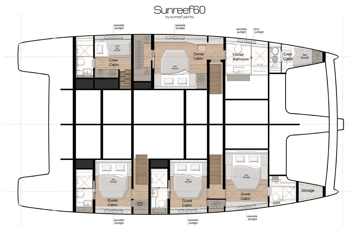 Deck plan and layout for Ylime