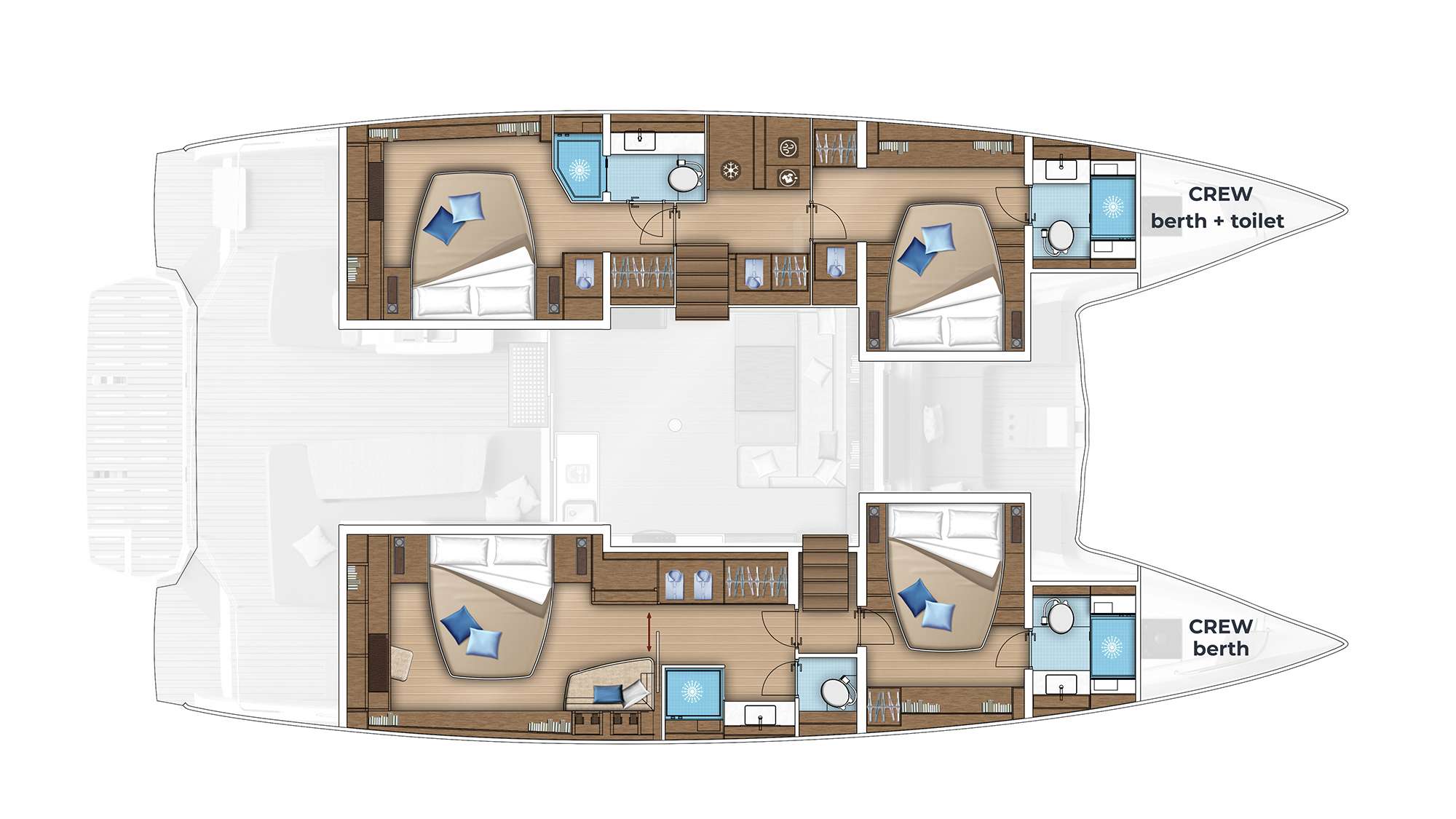 Deck plan and layout for Princess S (lagoon 55)