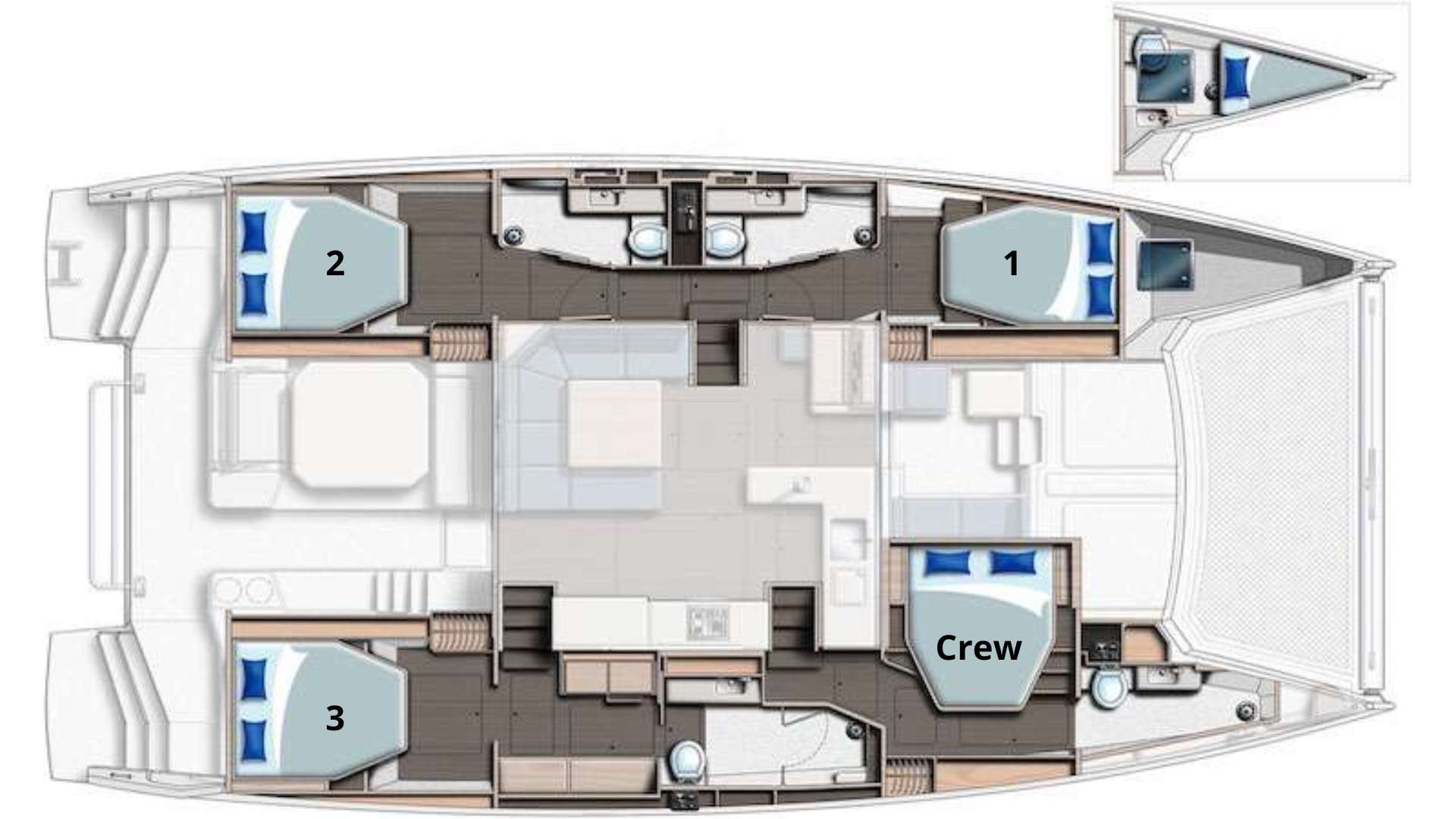 Deck plan and layout for Sea Dog