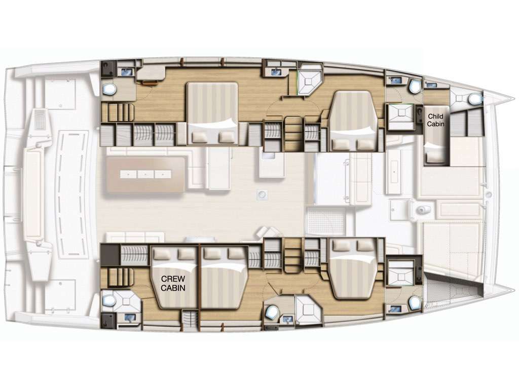 Deck plan and layout for KaYachtic
