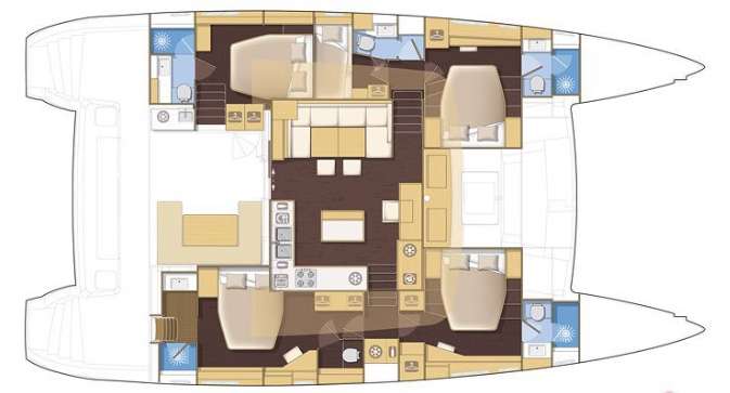 Plano y distribución de Lagoon 560 S2