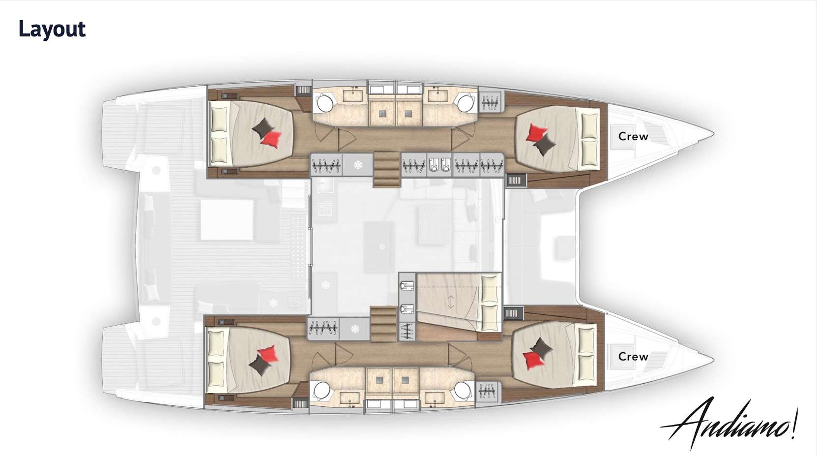 Deck plan and layout for Andiamo