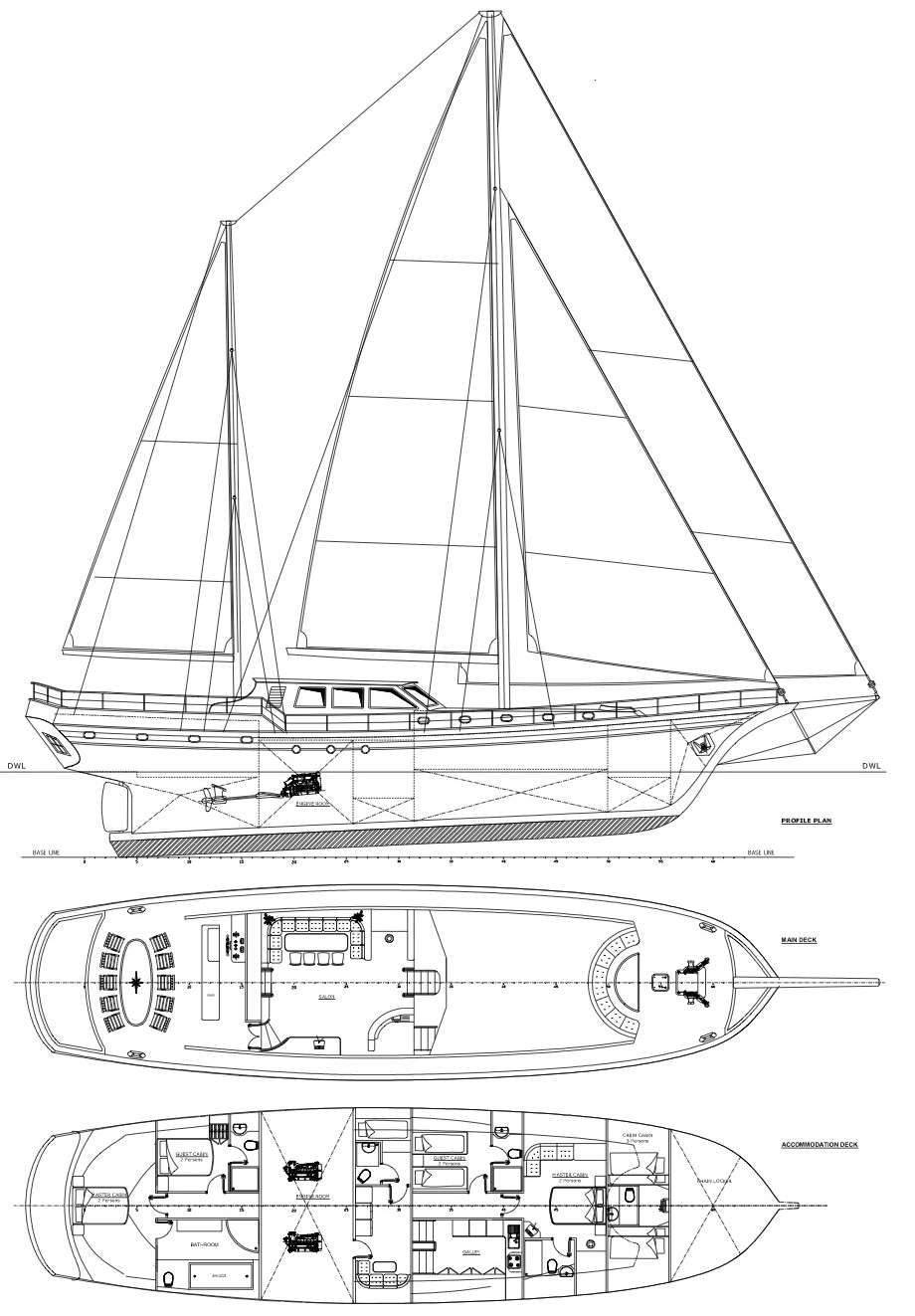 Deck plan and layout for Arabella
