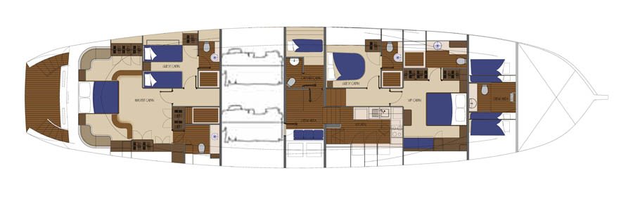 Deck plan and layout for Miss B