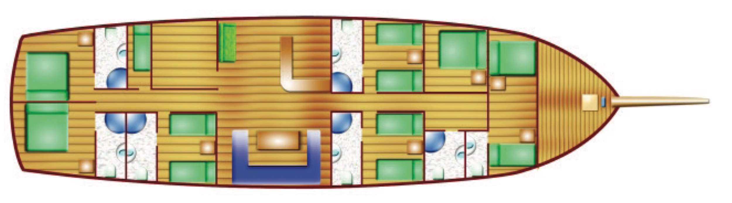 Deck plan and layout for Serenad