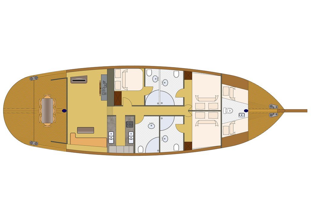 Deck plan and layout for Karia