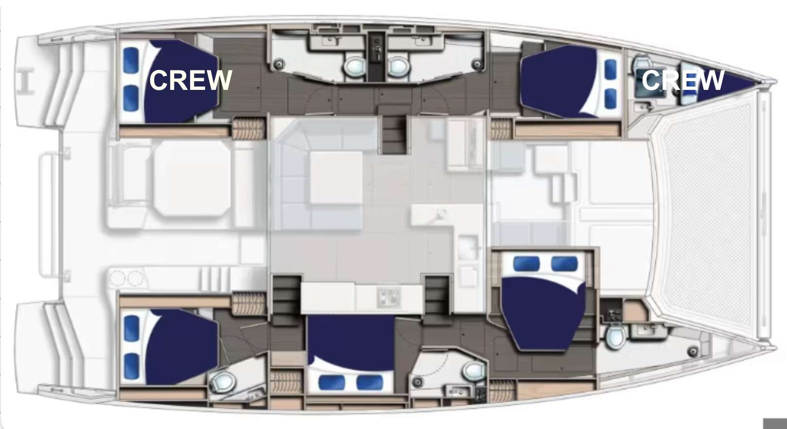 Deck plan and layout for Mother Ocean