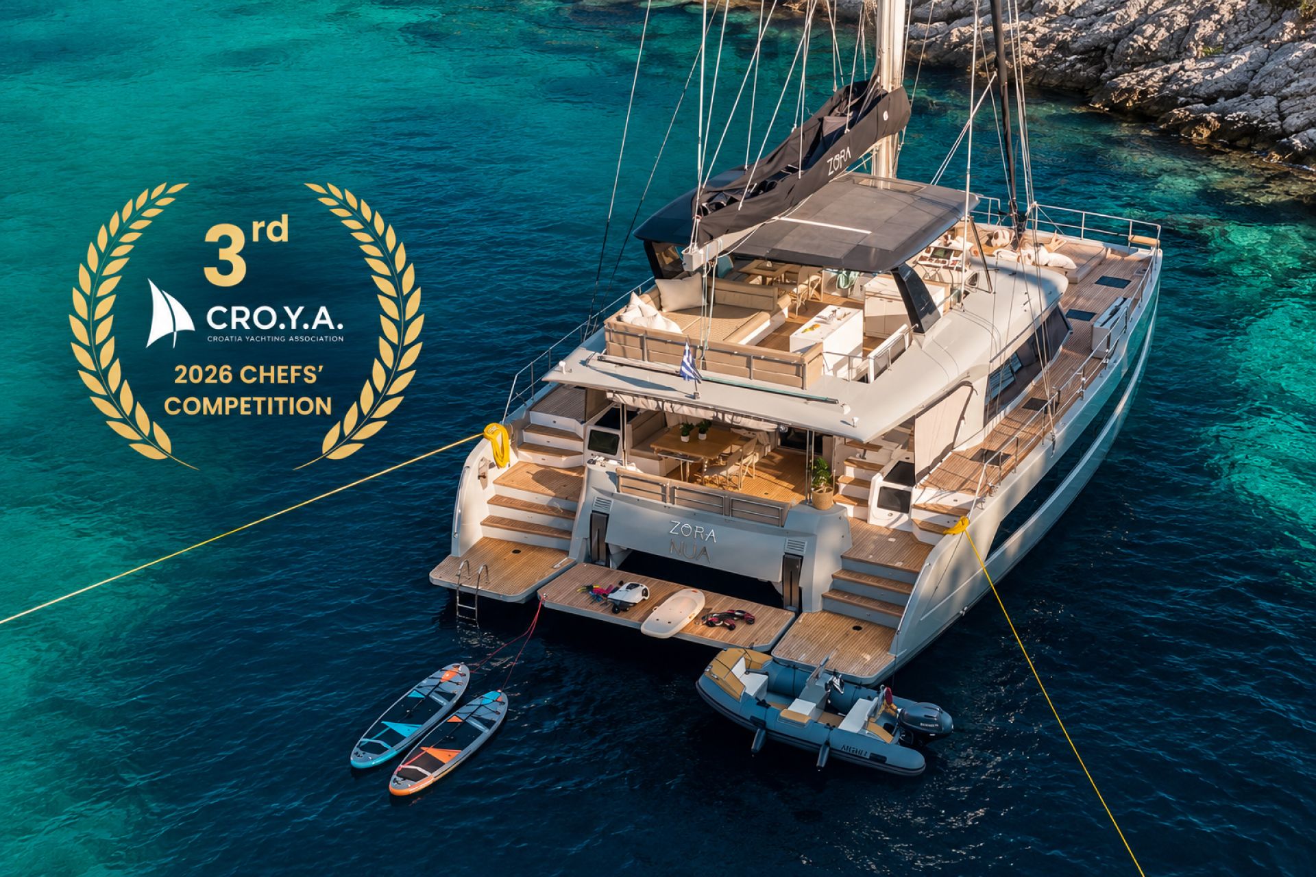 Zora Nua, a 2026  available for charter.